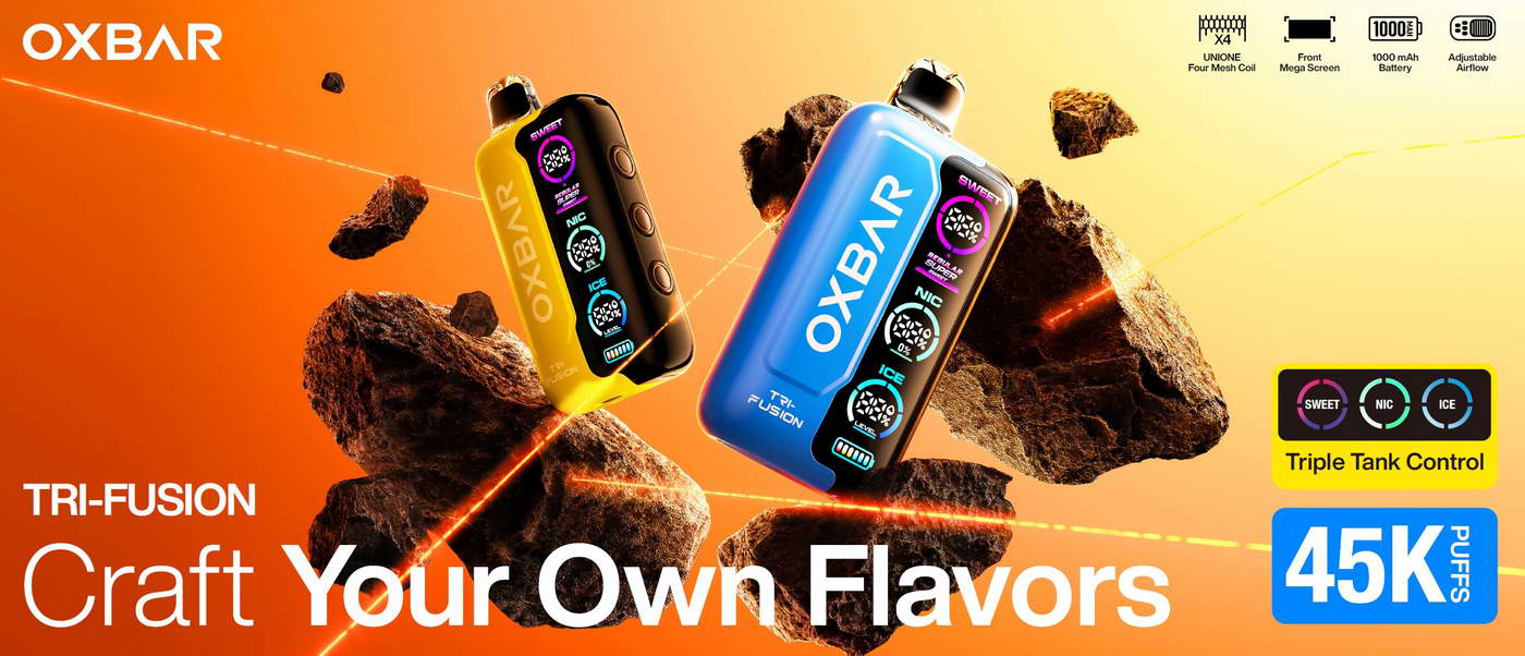 OXBAR Tri-Fusion 45K Puffs Vape | 1000mAh Battery | 15 Flavours