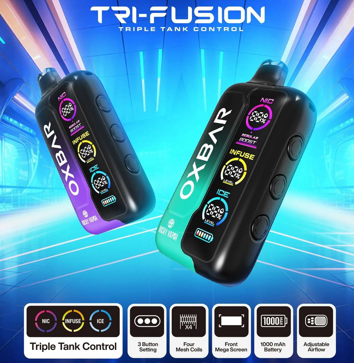 OXBAR Tri-Fusion 45K Vape Kit | 1000mAh Battery | 15 Flavours