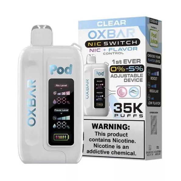 Clear OXBAR x Pod Juice NIC Switch 35K Puffs Disposable Vape