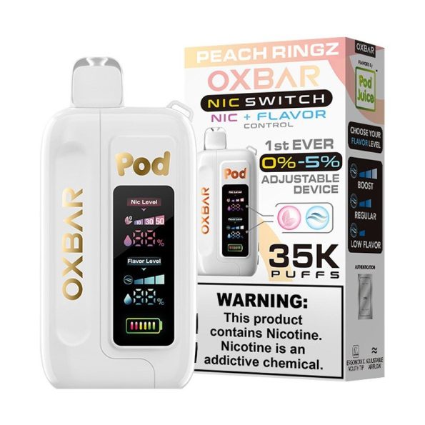 Peach Ringz OXBAR x Pod Juice NIC Switch 35K Puffs Disposable Vape