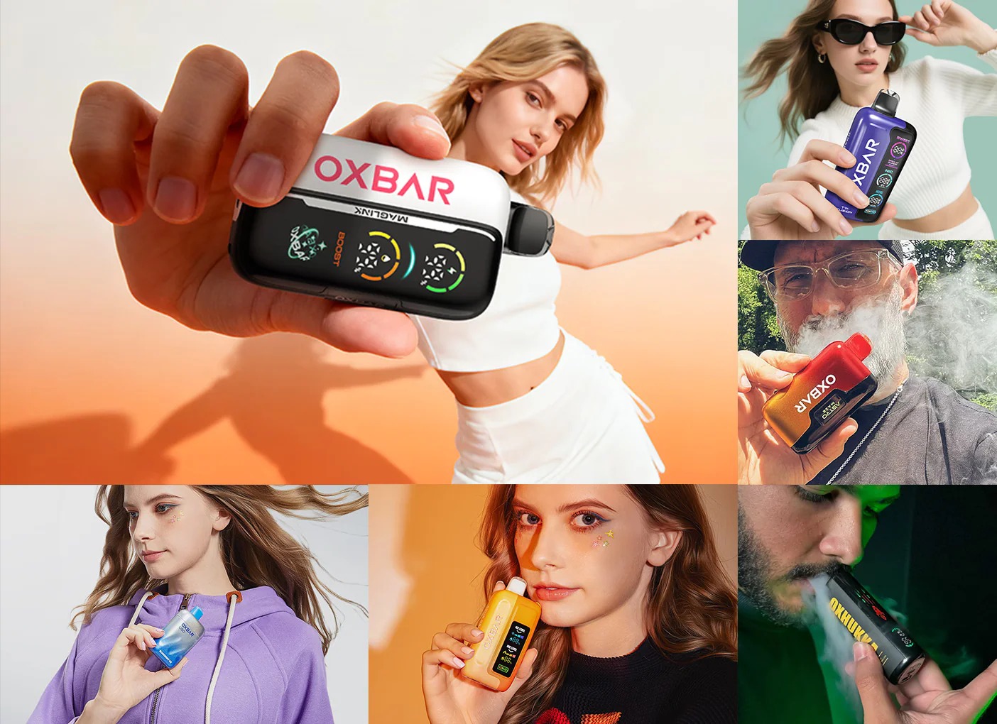 OXBAR customers and product lifestyle collage